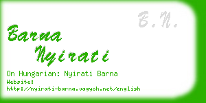 barna nyirati business card